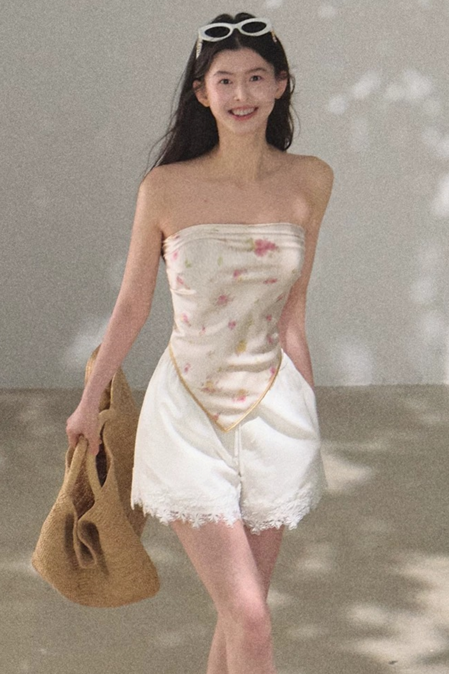 Magic Silk Contrast Edge Scarf Top