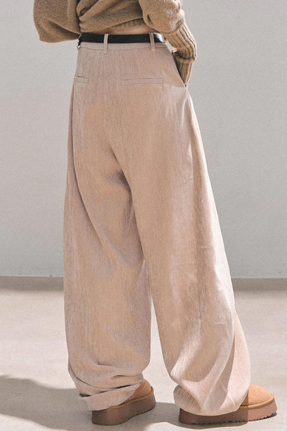 Fleece-Lined Wide-Leg Pants