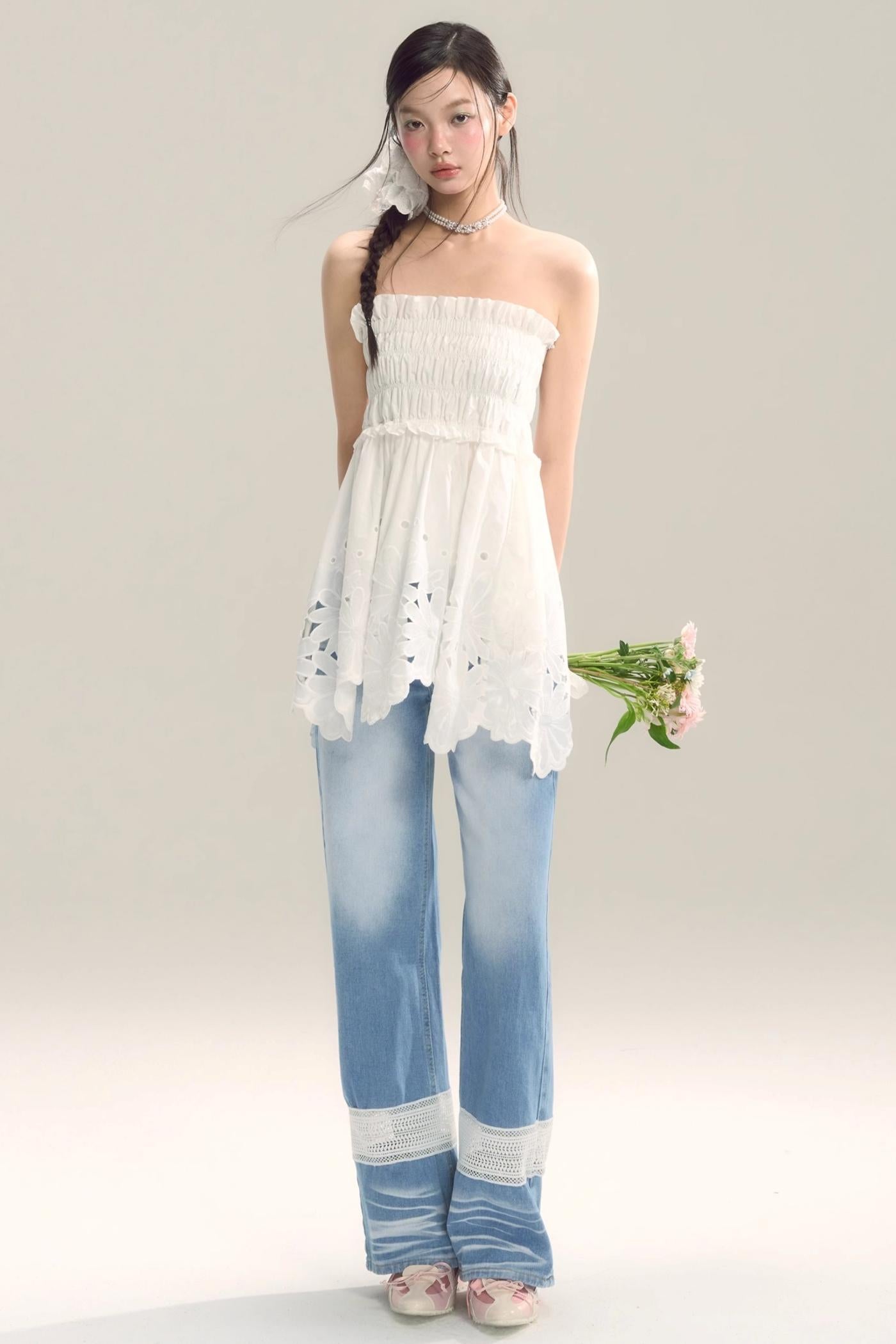 Whispering Daisy Asymmetrical Skirt Top