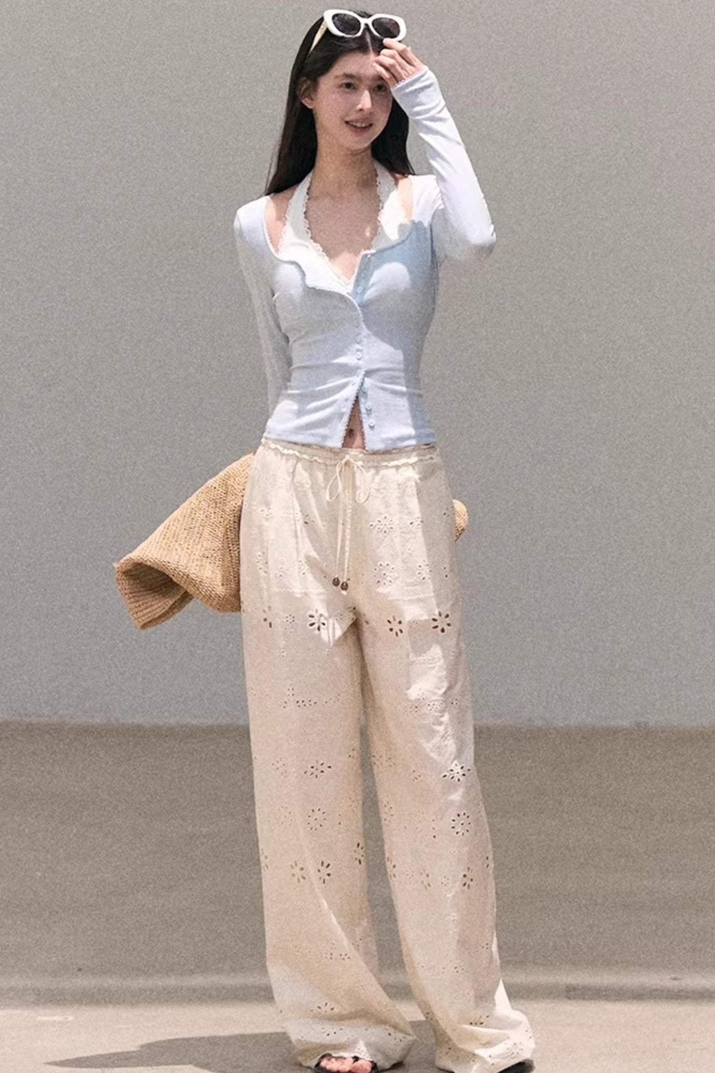 Lace-Trimmed Halter Camisole