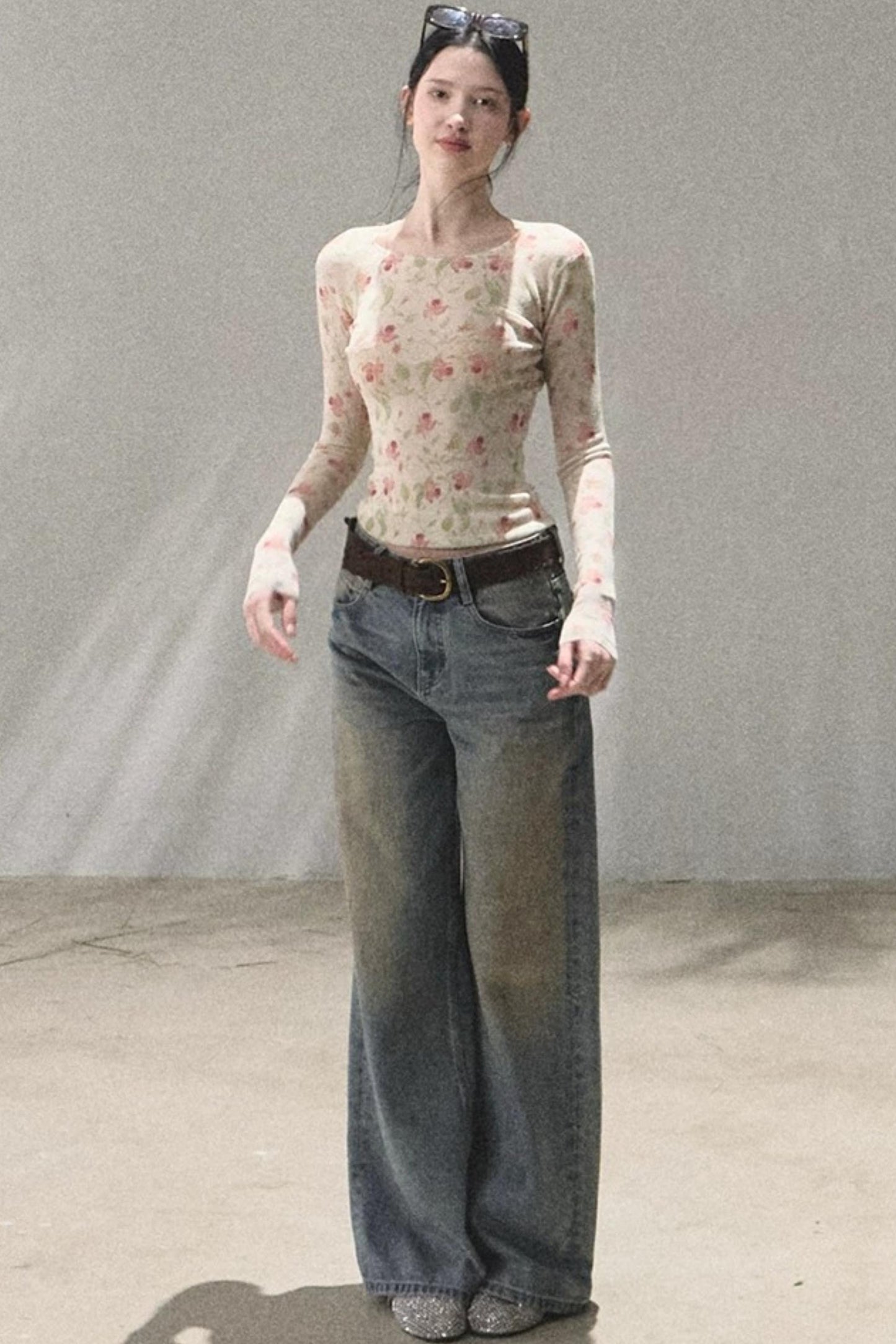 Vintage Hand-Painted Jeans Set