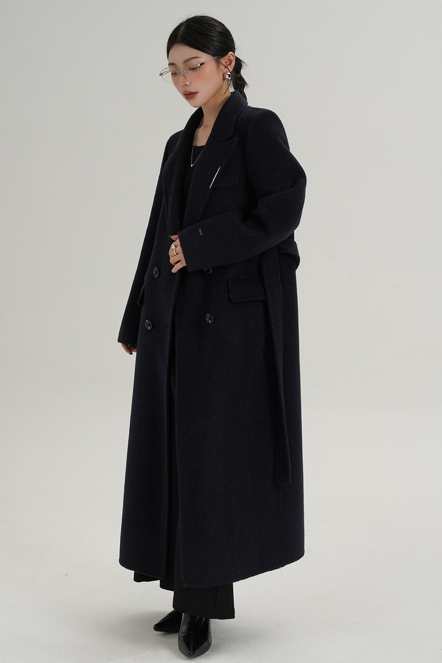 Wool Elegance Long Trench Coat
