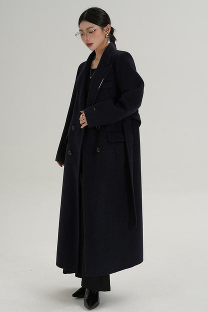 Wool Elegance Long Trench Coat
