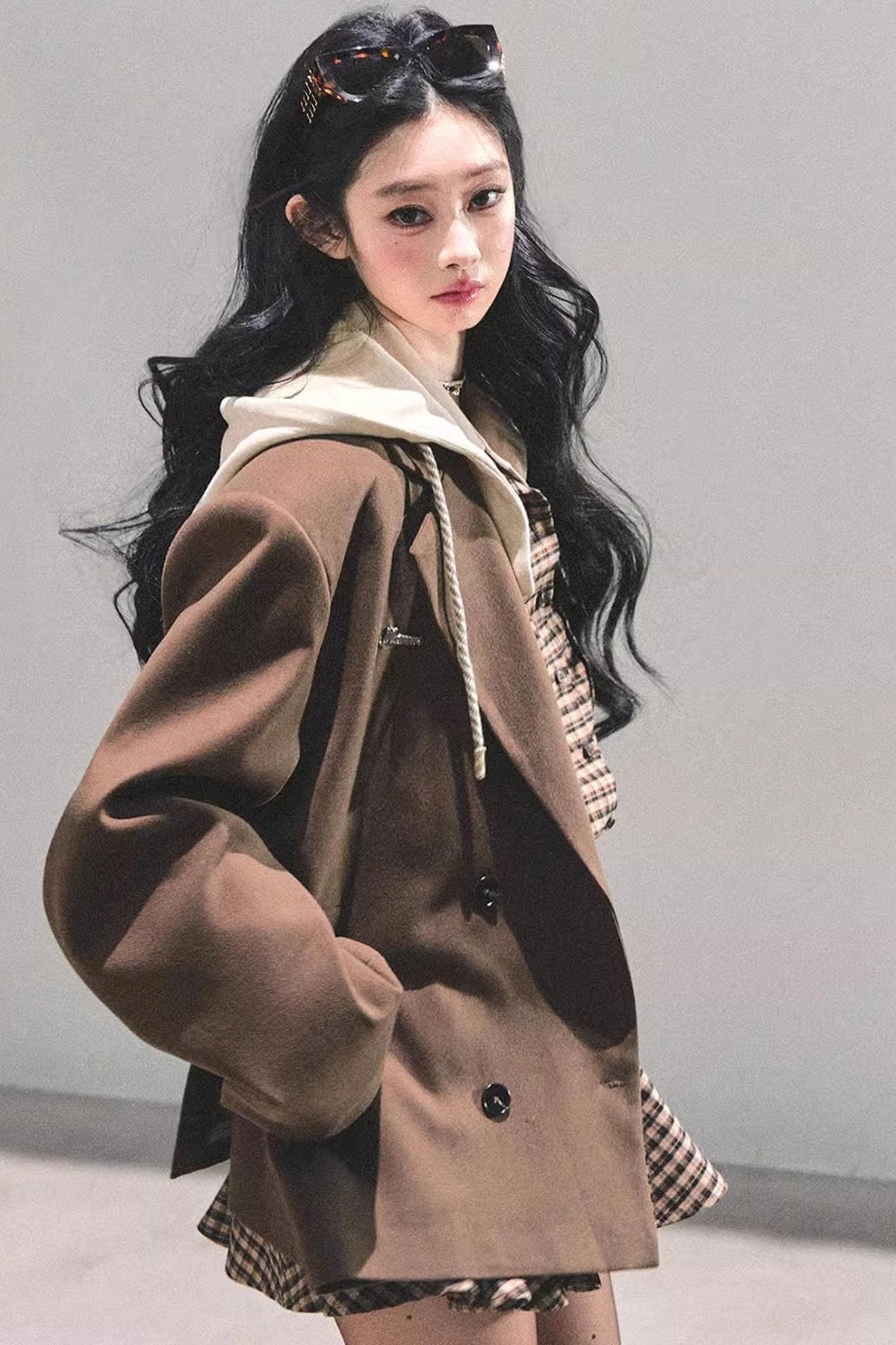 Plaid Two-Piece Winter Dress Set-Up