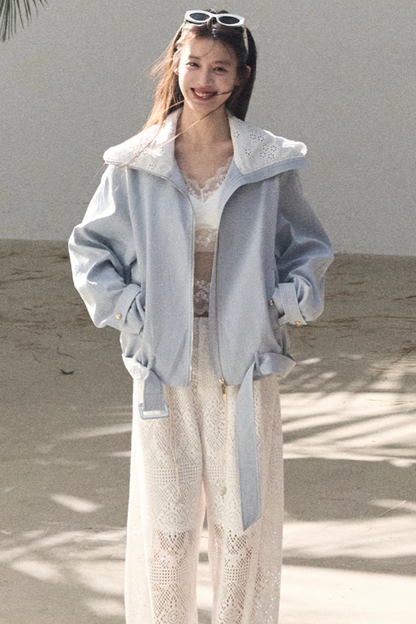 Hollow Crochet Lace Pants