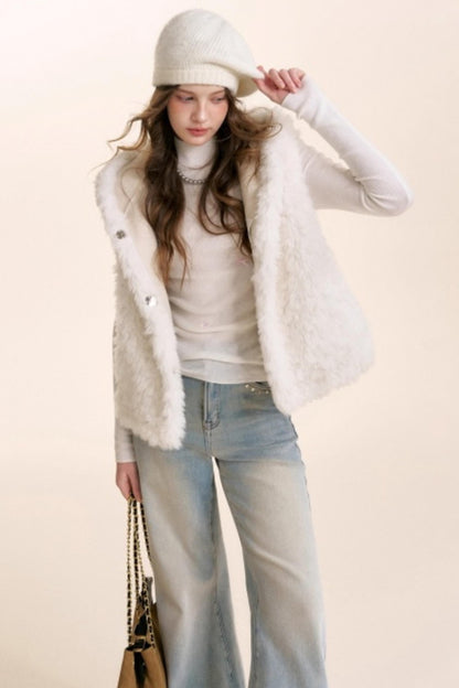 Bear Fur Hooded Fleece Jacket