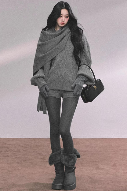 Zurich Knit Sweater Shorts Set-Up