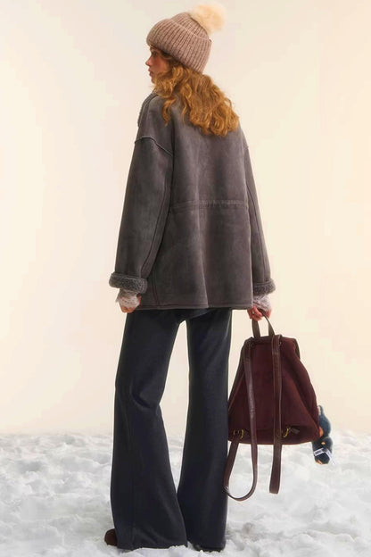 Reversible Lamb Wool Biker Jacket