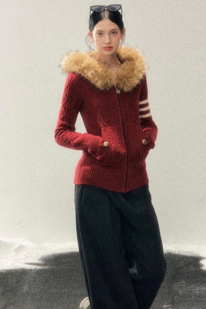 Winter Hooded Knit Sweater