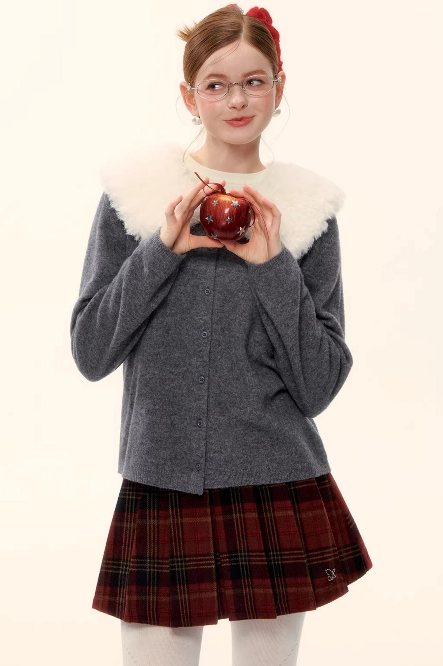 Retro Plaid Wool Skirt