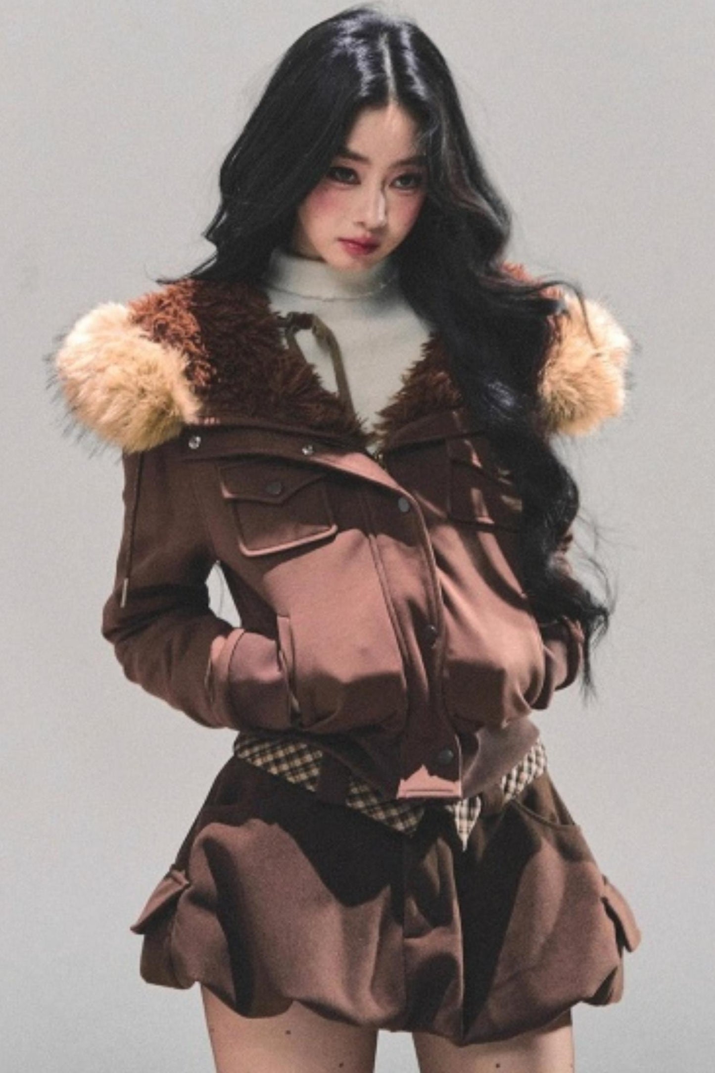 Hooded Faux Fur Winter Coat