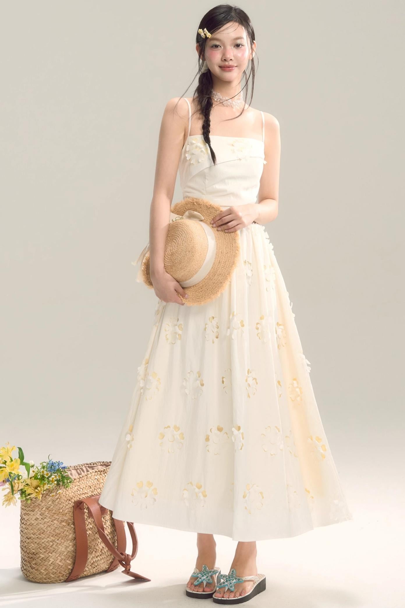 Coastal Floral Halter Dress