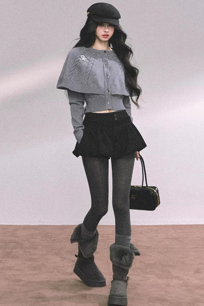 Cable Knit Cape Sweater