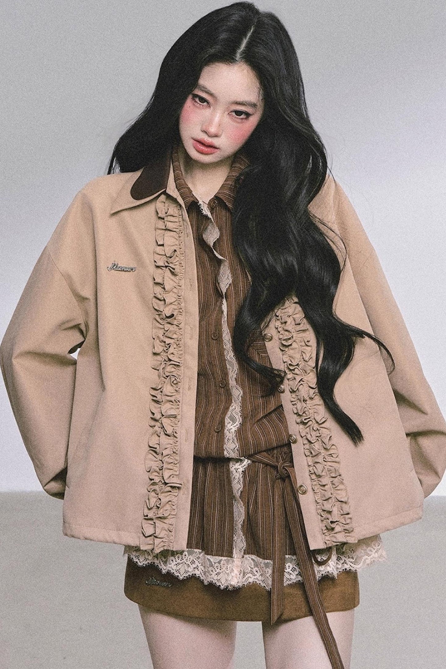 French Lace Stripe Shirt Set-Up