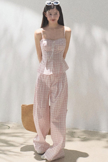 Wide-Leg Tencel Hemp Pants Set-Up