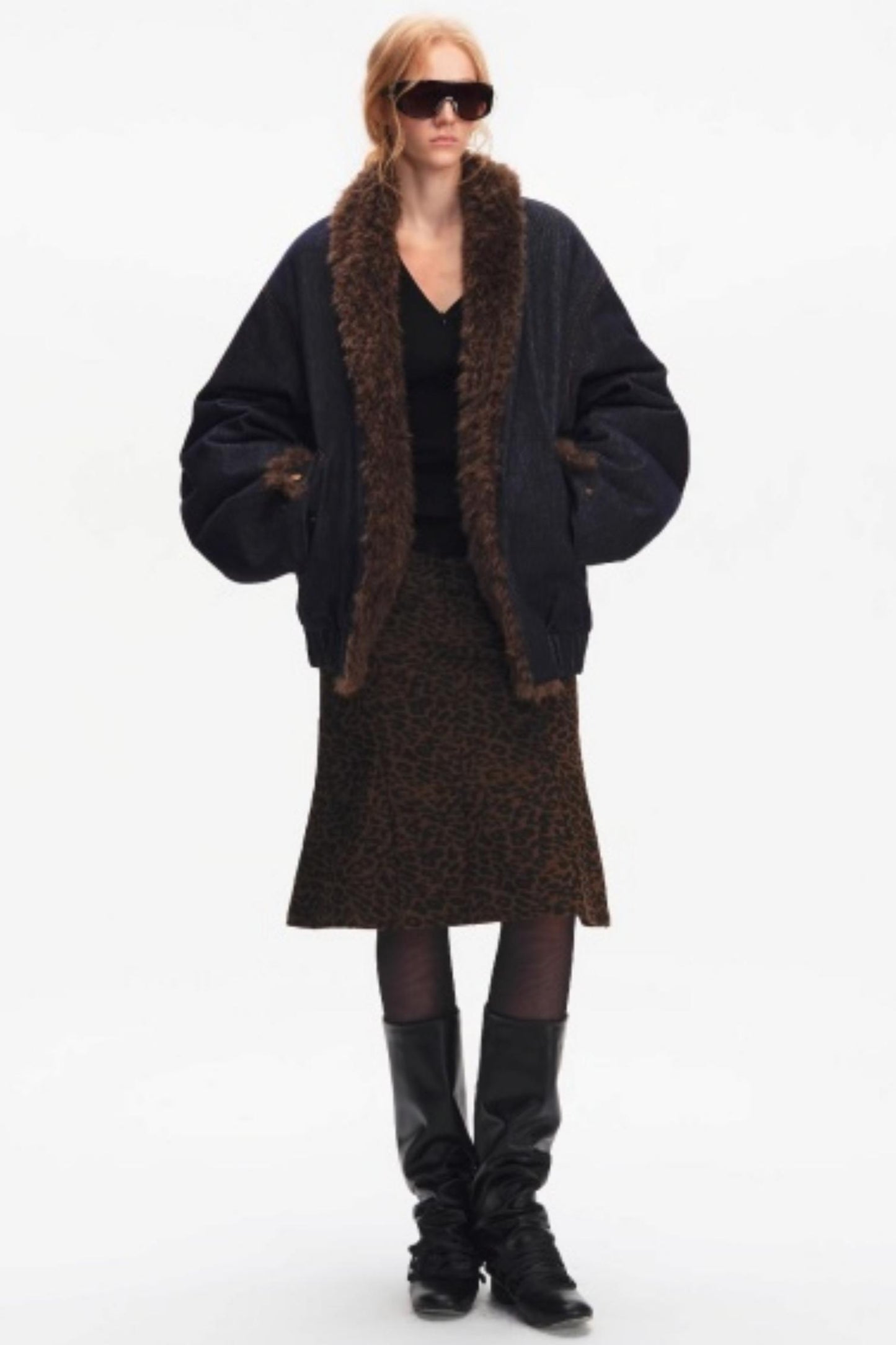 Korean Leopard Fishtail Skirt