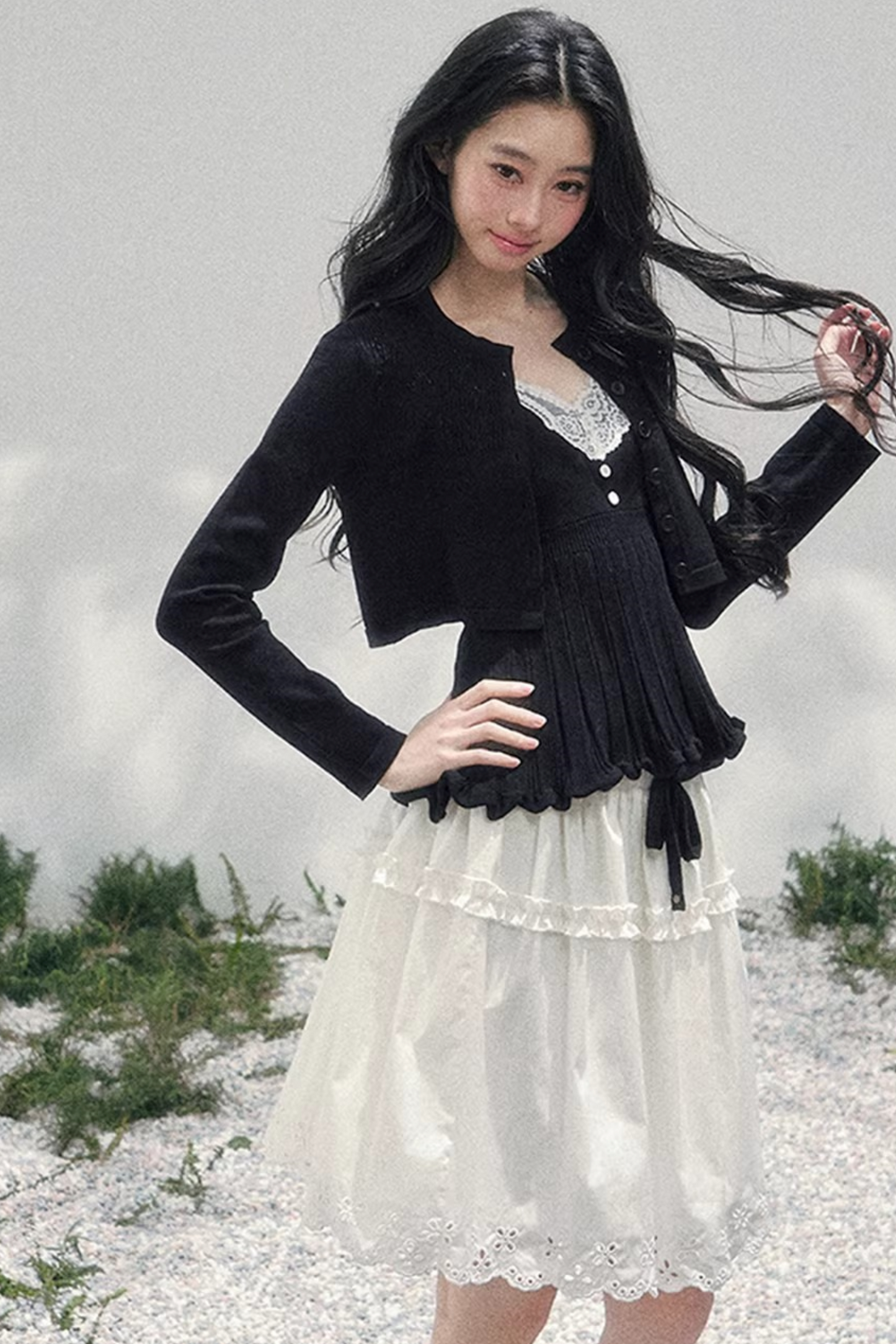 Spring White Half-Skirt