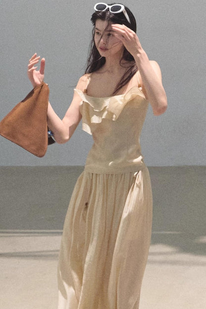 Summer Ruffled Camisole Skirt Set-Up