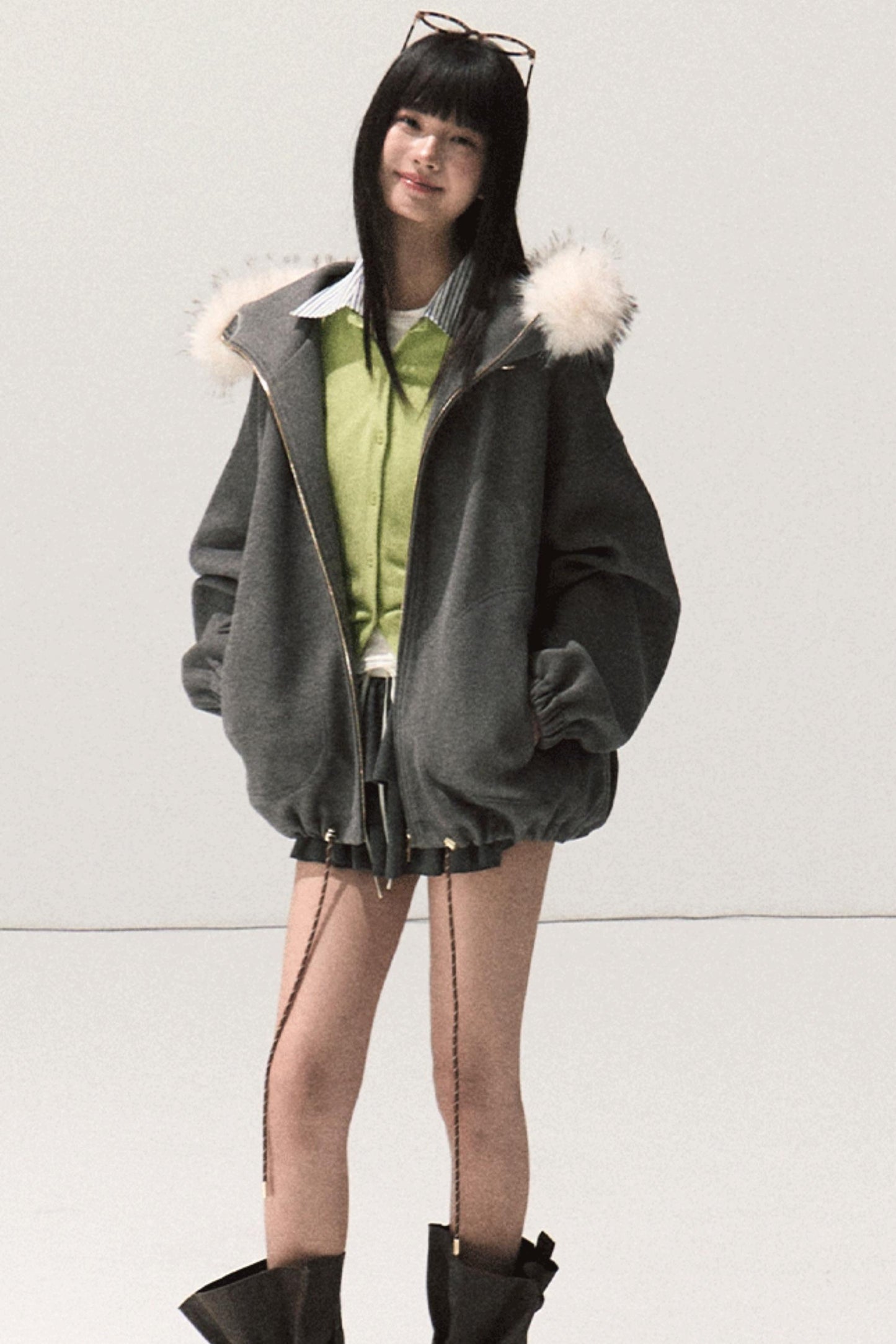 Shrine Plaid Woolen Cake A-Line Skirt