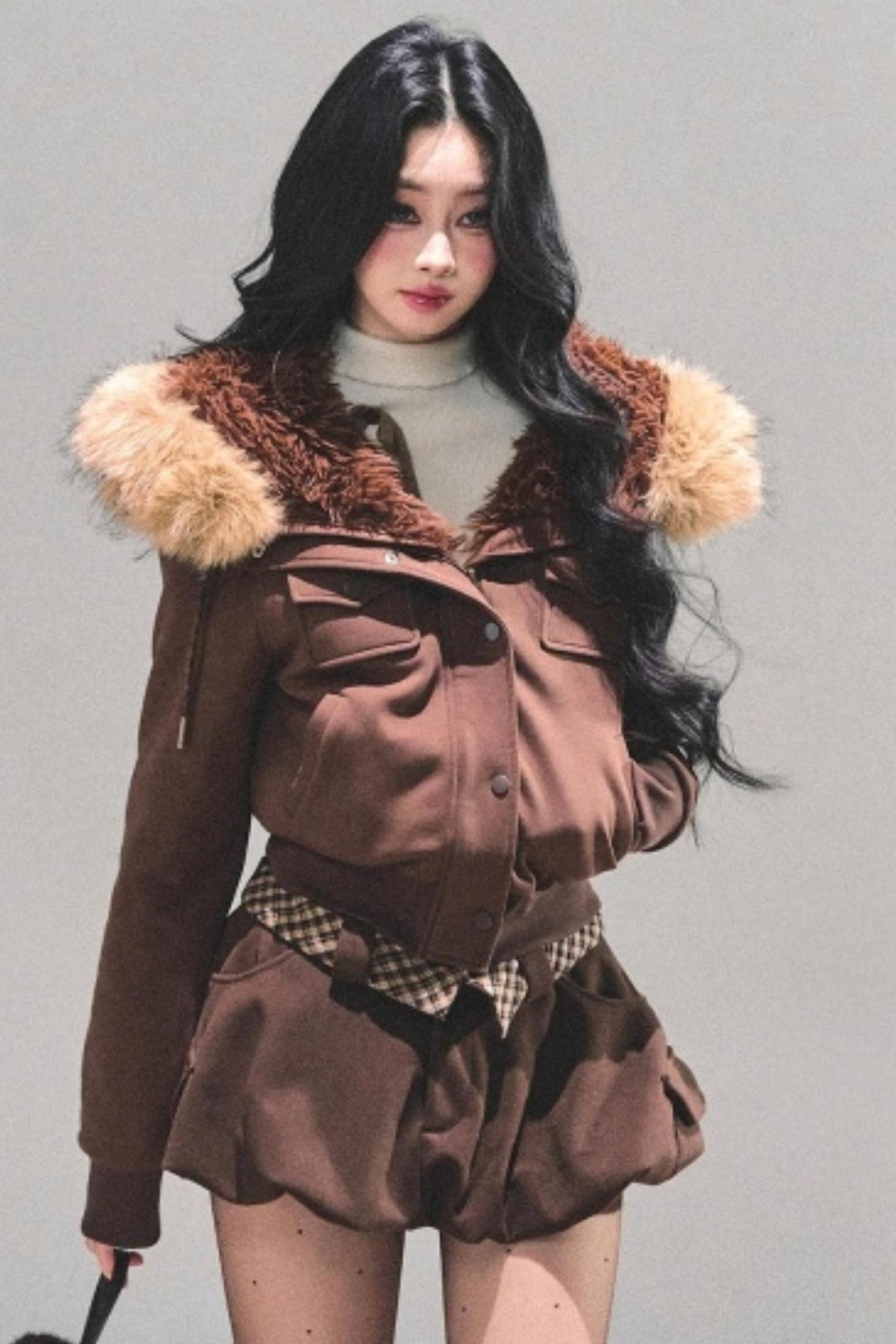 Hooded Faux Fur Winter Coat
