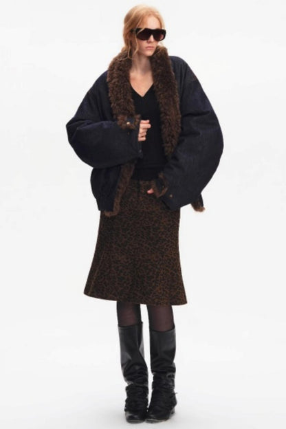 Korean Leopard Fishtail Skirt