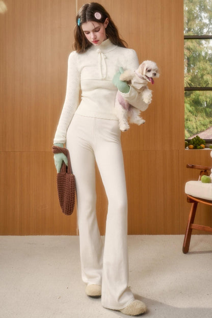 Soft Gemstone Wool Pants Set-Up