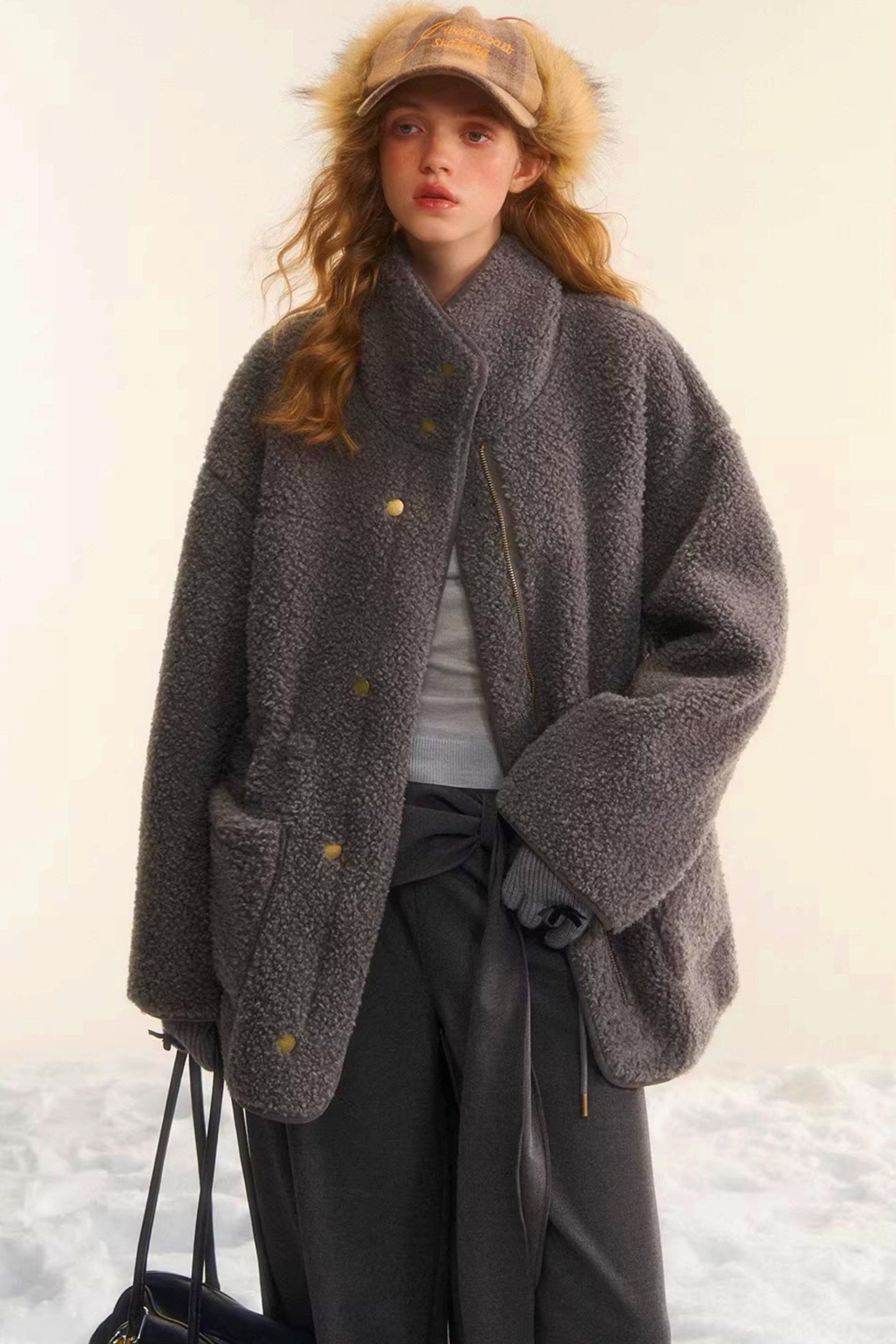 Reversible Lamb Wool Biker Jacket