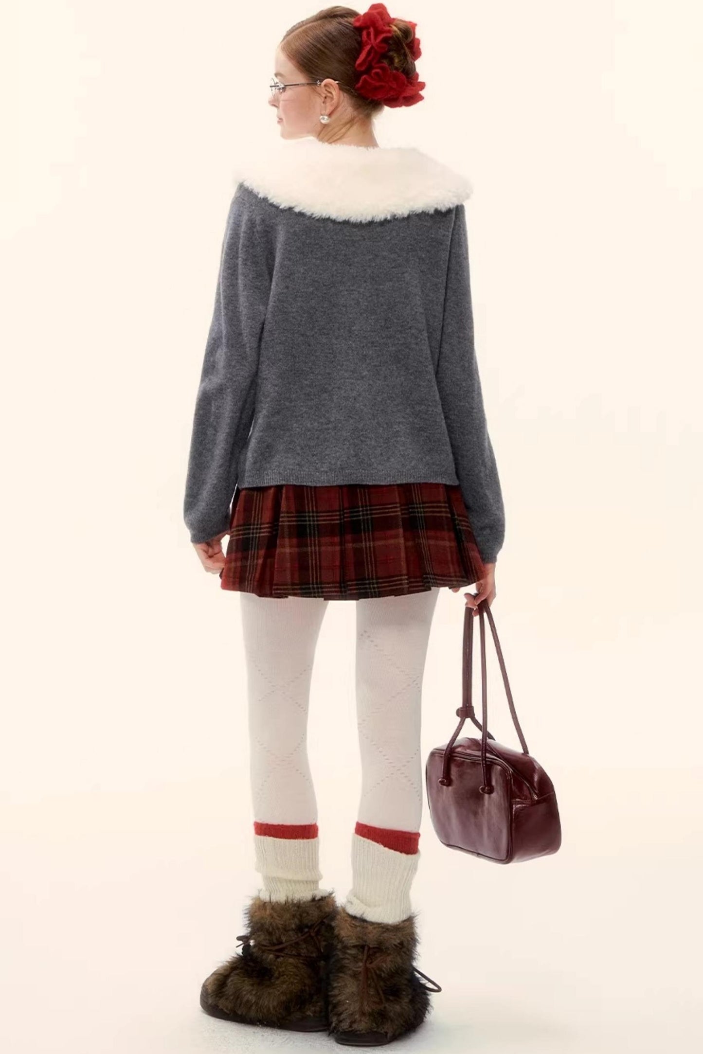 Retro Plaid Wool Skirt