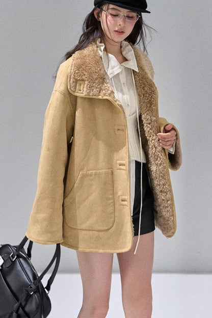 Fungus Edge Collar Drawstring Lace-up Shirt