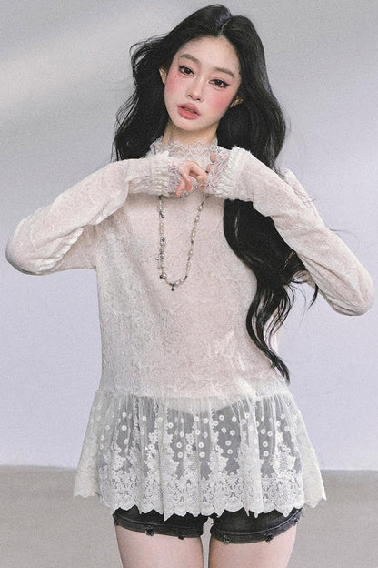 Pure Hollow Lace Top