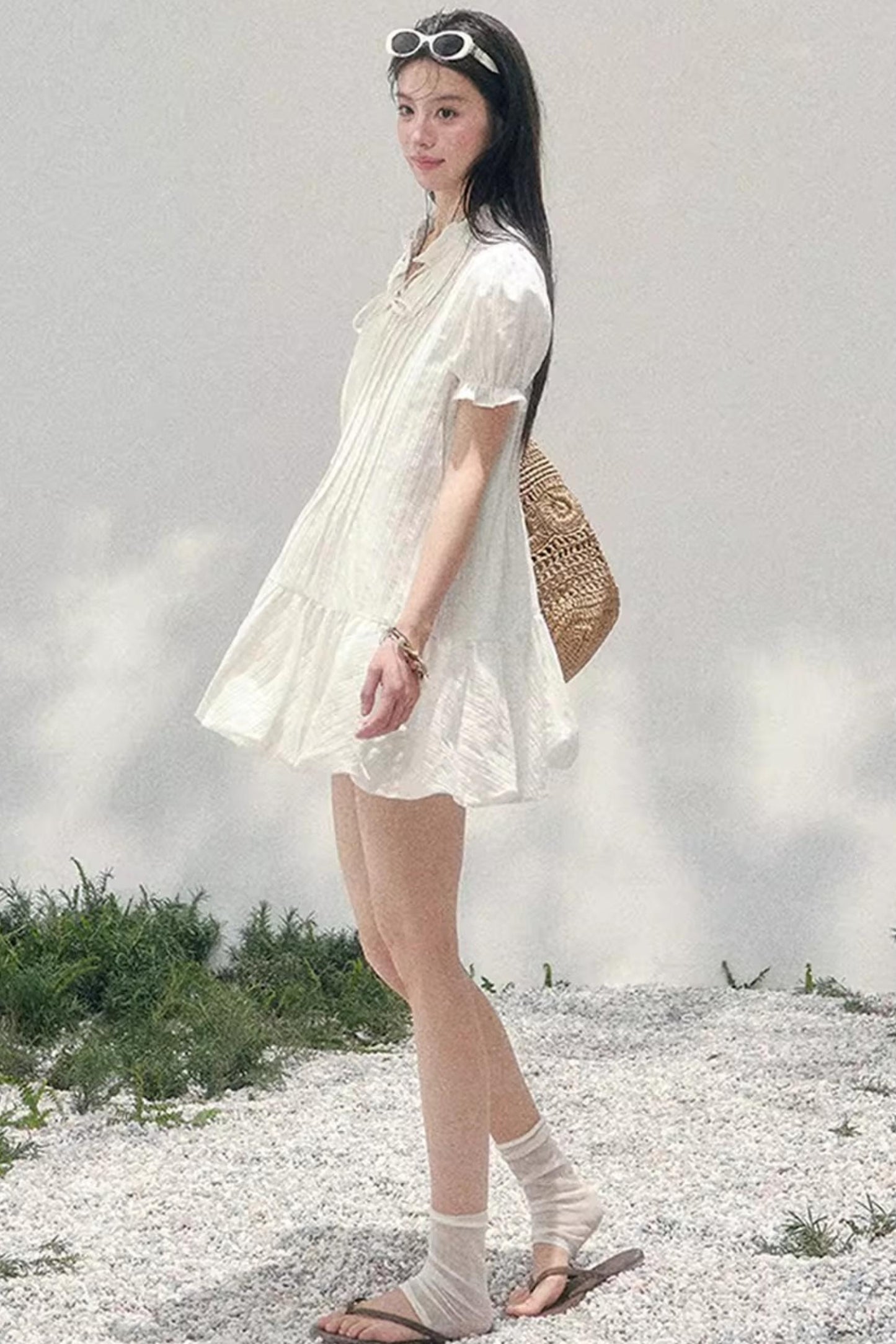 Plaid Puff Sleeve Dress