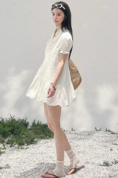 Plaid Puff Sleeve Dress
