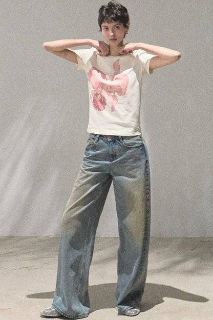 Vintage Hand-Painted Jeans Set