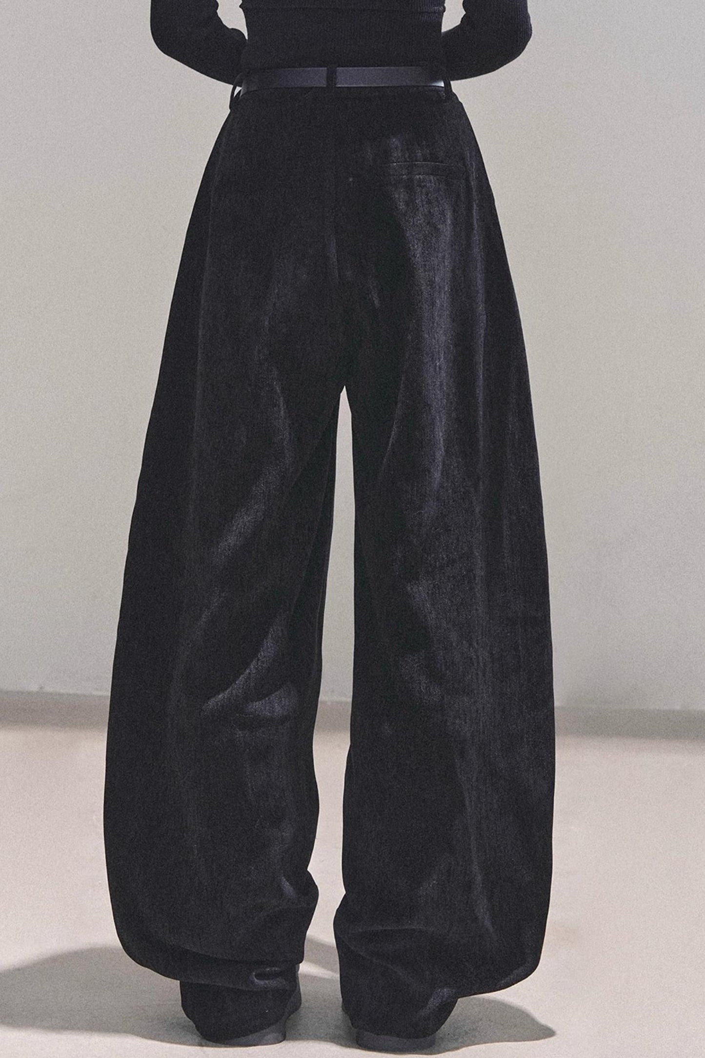 Fleece-Lined Wide-Leg Pants