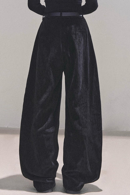 Fleece-Lined Wide-Leg Pants
