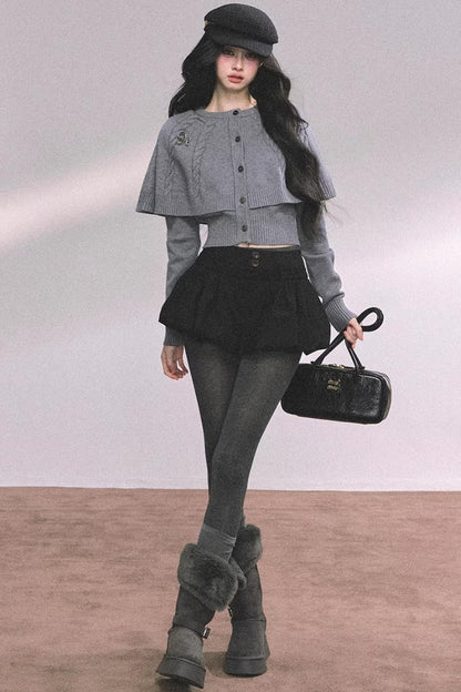 Cable Knit Cape Sweater