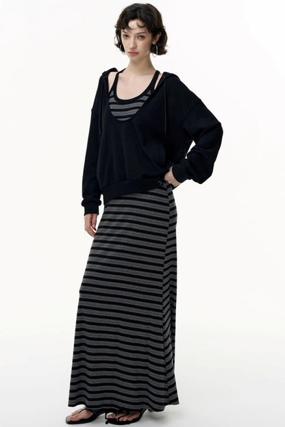 Autumn Striped Camisole Dress