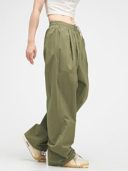 American Retro Lace-up Drap Mop Track Pants