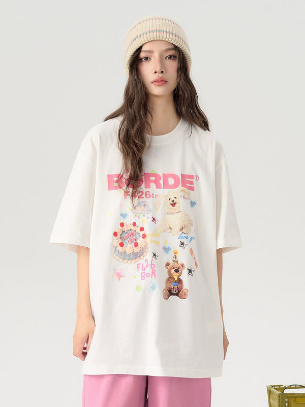Diversified Pattern Cake Short Sleeve T-Shirt