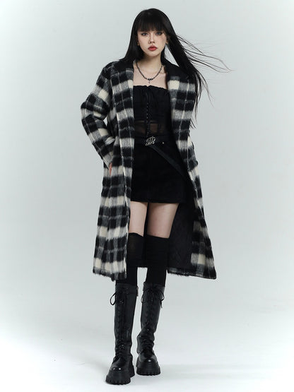 Plaid Tweed Coat Jacket