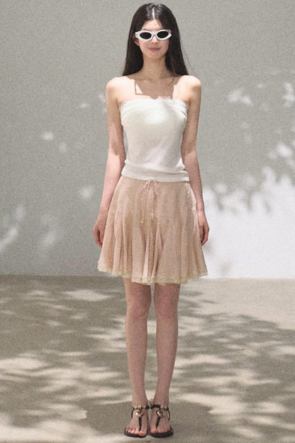 Linen Lace Off-Shoulder Top