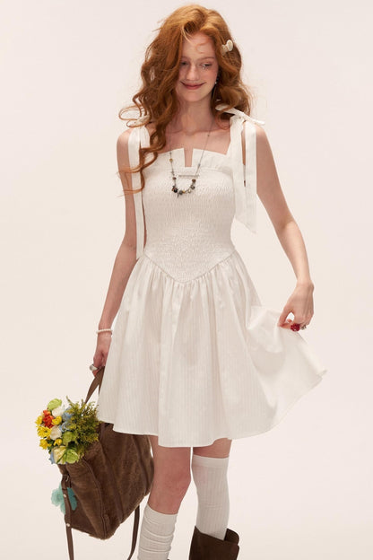 French Striped Bow Sundress