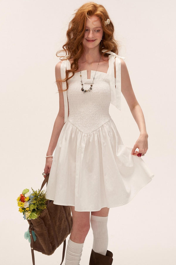 French Striped Bow Sundress