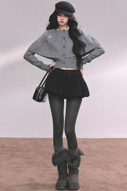 Cable Knit Cape Sweater