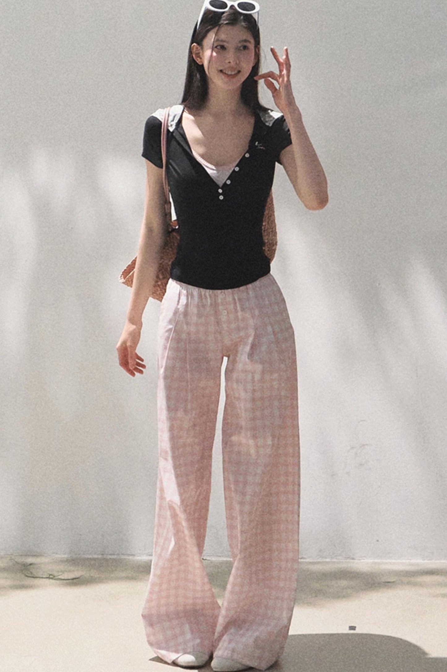 Wide-Leg Tencel Hemp Pants Set-Up