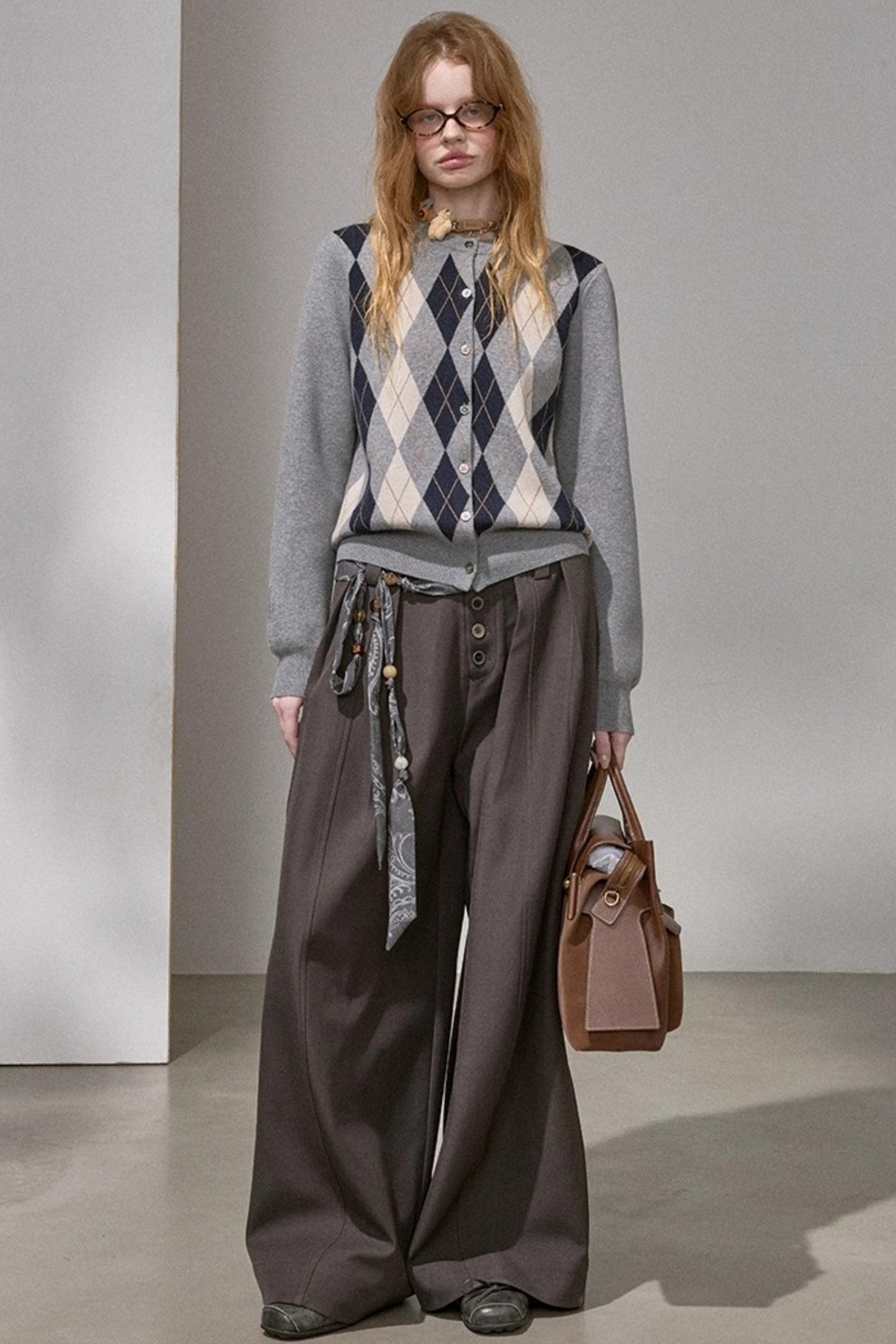 Button Pleated Winter Pants