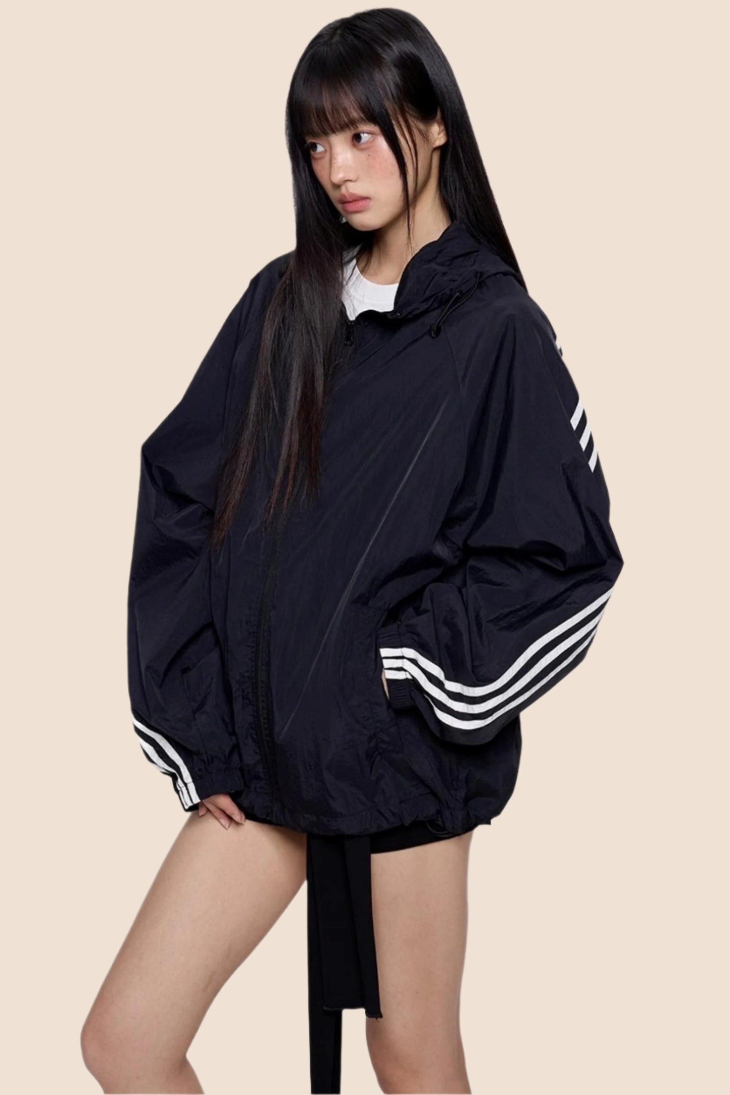 UV Shield Striped Hoodie Jacket