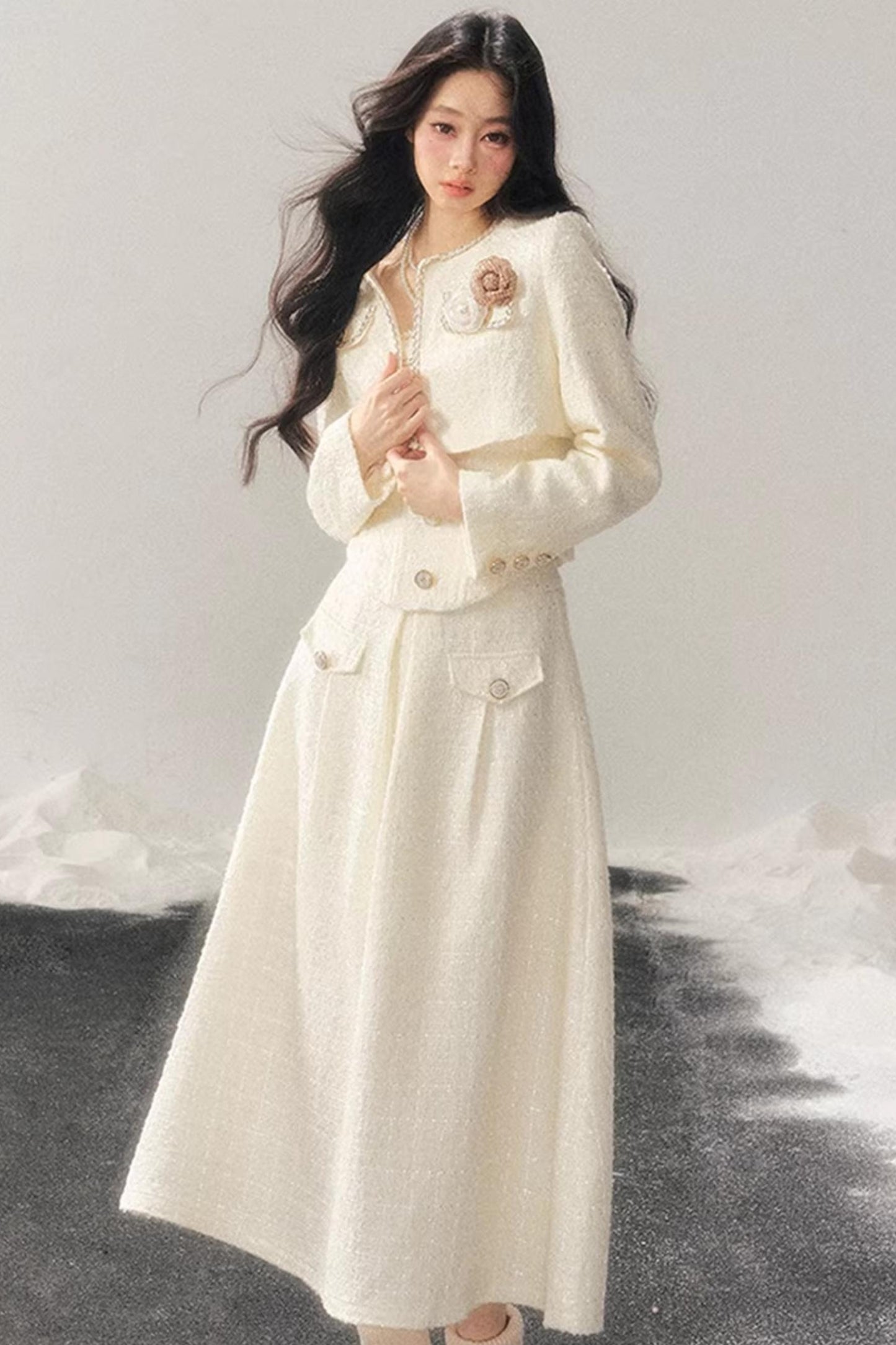 Chanel Wool Coat Skirt Set-Up