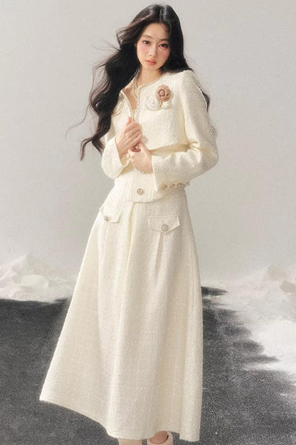 Chanel Wool Coat Skirt Set-Up