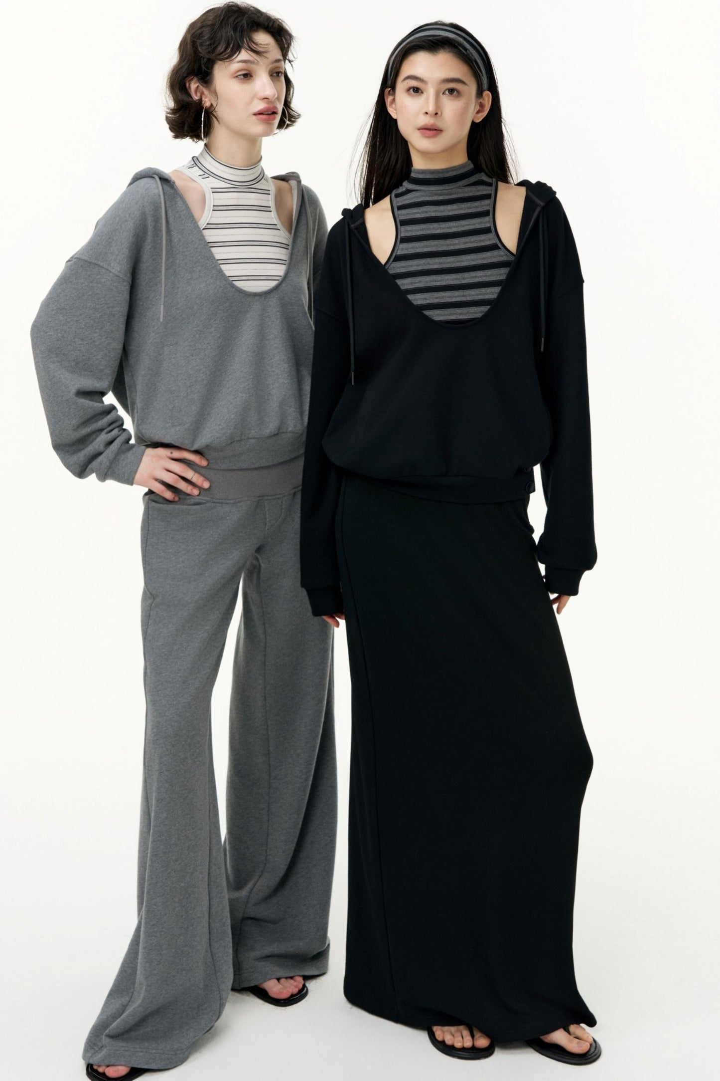 Layered Hooded Sweatshirt Set-Up